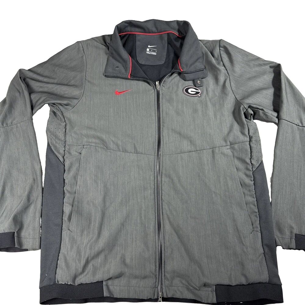 Georgia Bulldogs Nike Jacket Mens Large Gray Therma Fit Full Zip NCAA